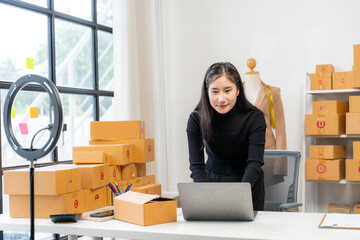 Woman Running Online Business from Home