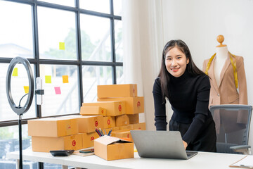 Asian Woman Entrepreneur with Online Business