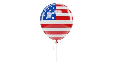 Fourth of July Balloon with American Flag Colors – Perfect for Independence Day Design, Party Decor, or Patriotic Celebrations