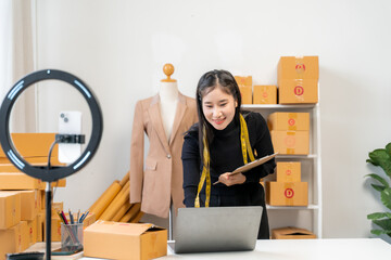 Asian Woman Entrepreneur Online Business