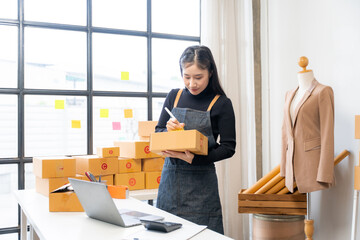 Woman Preparing Orders for Small Business
