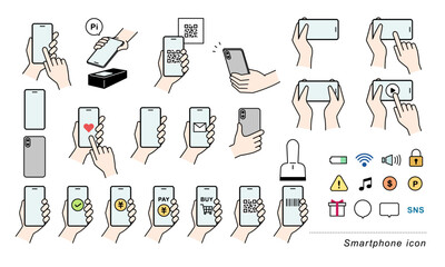 スマートフォン スマホ smartphone キャッシュレス決済  イラスト セット
