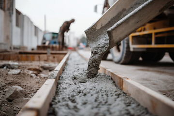 Concrete Pouring on Construction Site