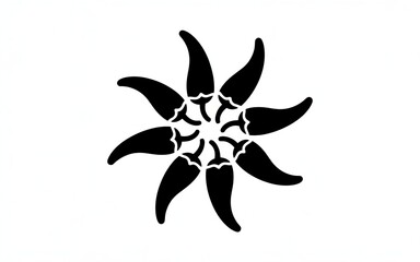 Stylish chili pepper mandala design on a clean white backdrop