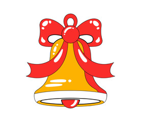 Stylized Christmas Bell Vector Illustration Design Vector Illustration