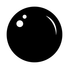 Black Silhouette Of A Bowling Ball Icon Design Vector Illustration