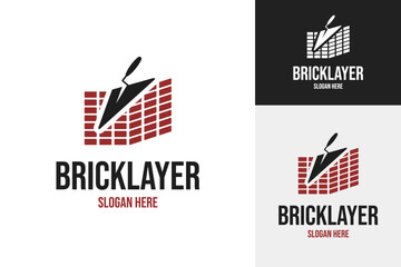 Bricklayer logo design template vector illustration