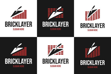Set collection bricklayer logo design template vector illustration