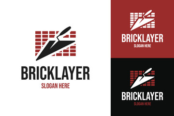 Bricklayer logo design template vector illustration