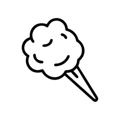 Vector illustration of cotton candy in a fun style on a white background with copy space
