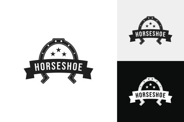 Horseshoe logo design template vector symbol illustration