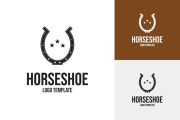 Horseshoe logo design template vector symbol illustration