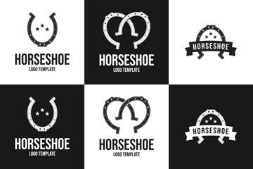 Set collection horseshoe logo design template vector symbol illustration