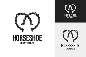 Horseshoe logo design template vector symbol illustration