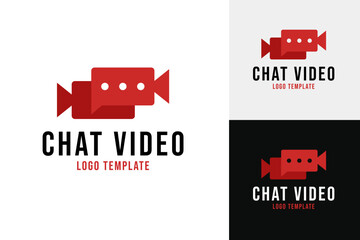Video chat logo design template vector illustration idea