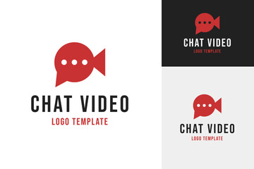 Video chat logo design template vector illustration idea