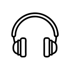 Vector illustration of headphones in a modern style on a white background with copy space