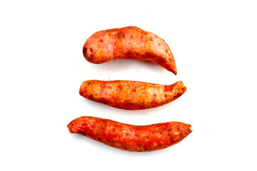 Sweet potato on white background.