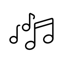 Vector illustration of musical notes in a lively style on a white background with copy space