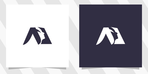 Letter a beauty face logo design