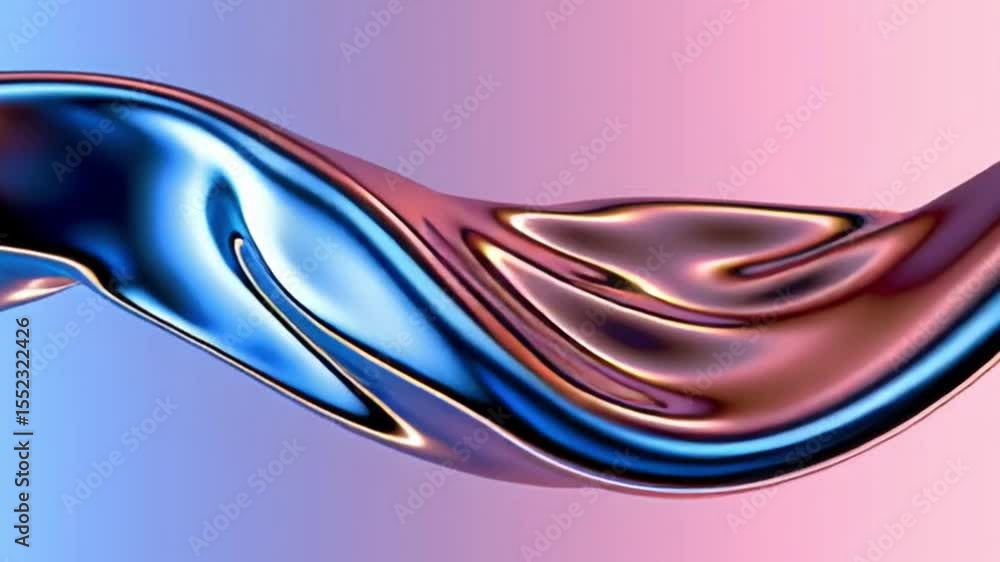 Poster smooth flowing abstract design vibrant colors and metallic textures in dynamic wave patterns with re