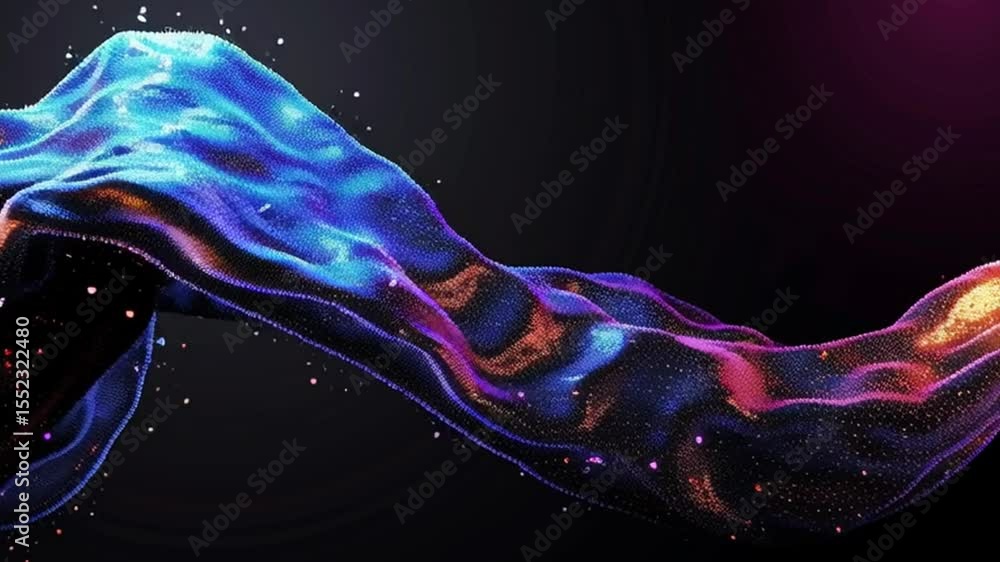 Aufkleber vibrant abstract wave of colorful particles in motion digital design of energy and dynamic visual ef