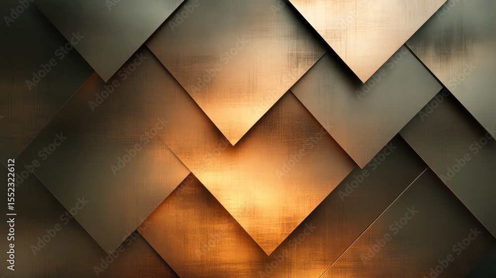 Poster a close-up of layered metallic plates with an abstract pattern, showcasing a blend of visual aesthet