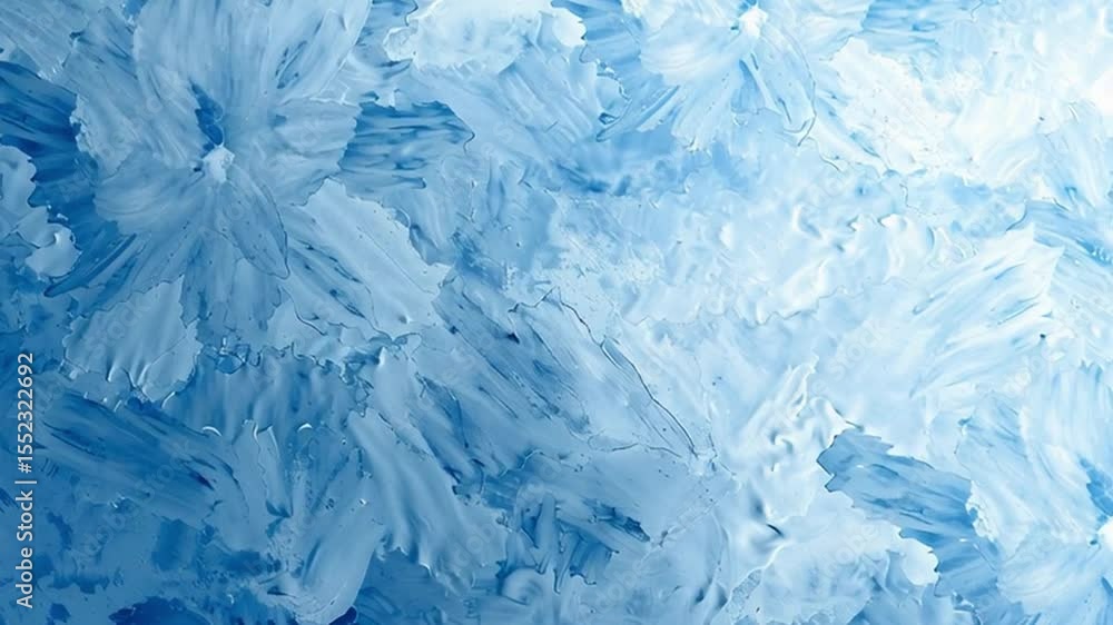 Poster beautiful abstract texture icy patterns in blue and white with brush strokes evoking calmness and de