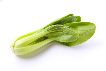 Fresh bok choy on white background.