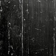 Close-up black and white textured surface with weathered paint, aged wood grain, peeling spots, scratches and uneven highlights creating a rich abstract background for design and