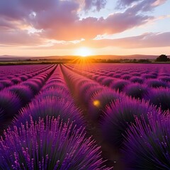 lavender field at sunset