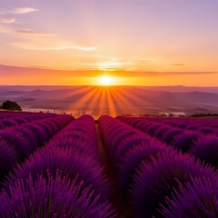 lavender field at sunrise