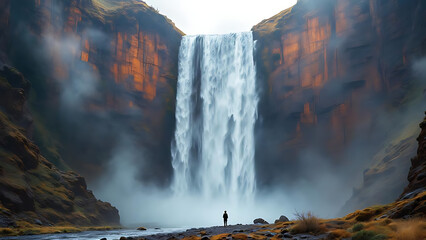 Majestic Twin Waterfalls in Mountain View