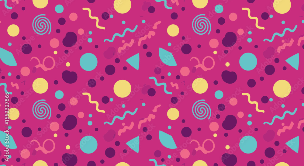 Poster vibrant retro pattern background with abstract shapes and bold colors design element