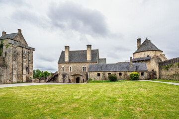 Castle ruin of Chateau de Saint-Sauveur-le-Vicomte, Manche, Normandy, France, Europe