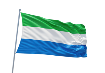 sierra leone flag on transparent background