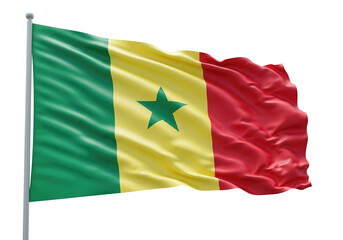 senegal national flag on transparent background