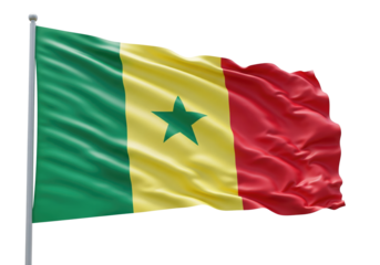 senegal national flag on transparent background
