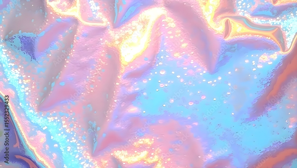 Poster close-up macro view of a vibrant and colorful liquid substance with rich texture and abstract fluid 