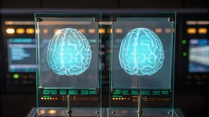 Innovative lab scientists working on brain research with advanced technology to explore neural connections and enhance understanding of mind. - Powered by Adobe