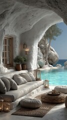 Fototapeta premium Minimalist photorealistic interior photography for modern spaces