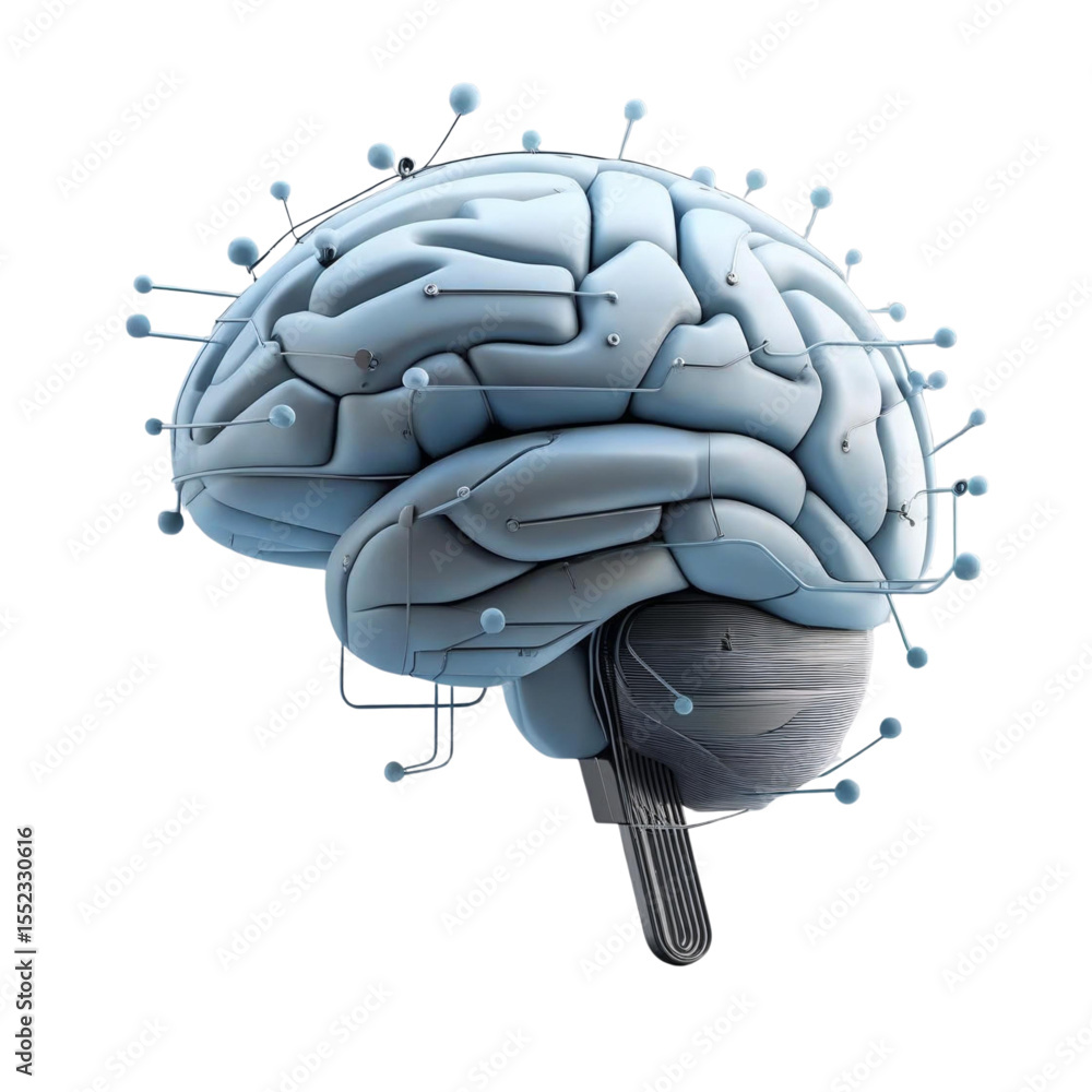 Poster artificial intelligence brain neural network concept for deep learning and machine learning research