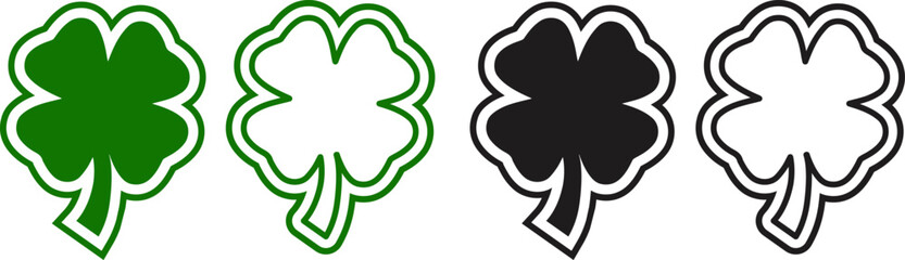 Clover Icon – Flat Vector Shamrock Symbol

