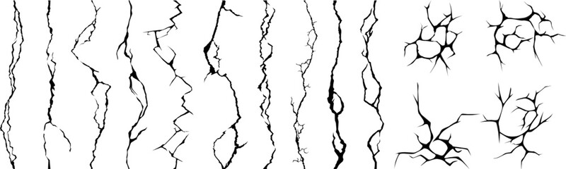 Set of Crack Textures – Realistic Broken Surface Vector Pack

