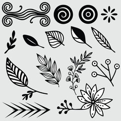 Fototapeta premium Seamless floral pattern with flowers leaves and branches decorative nature design background