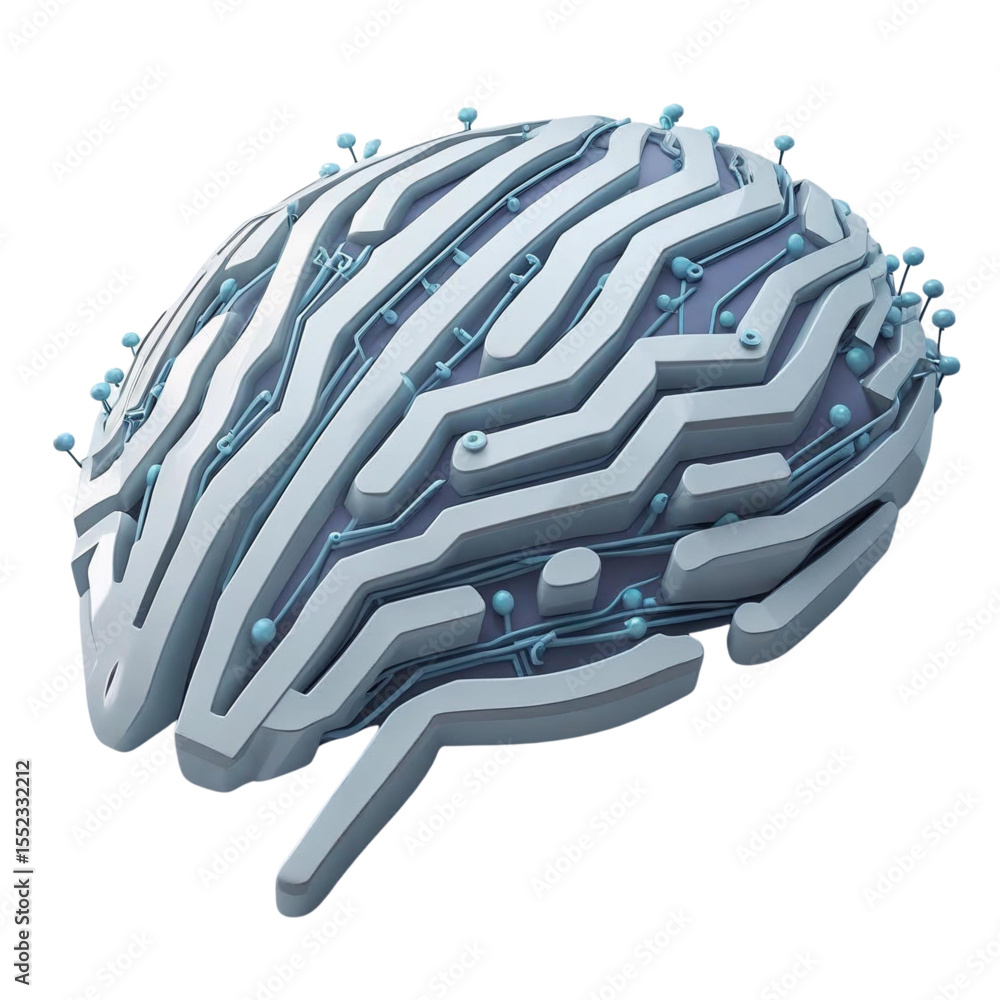 Poster artificial intelligence brain concept with neural network and machine learning technology design ide