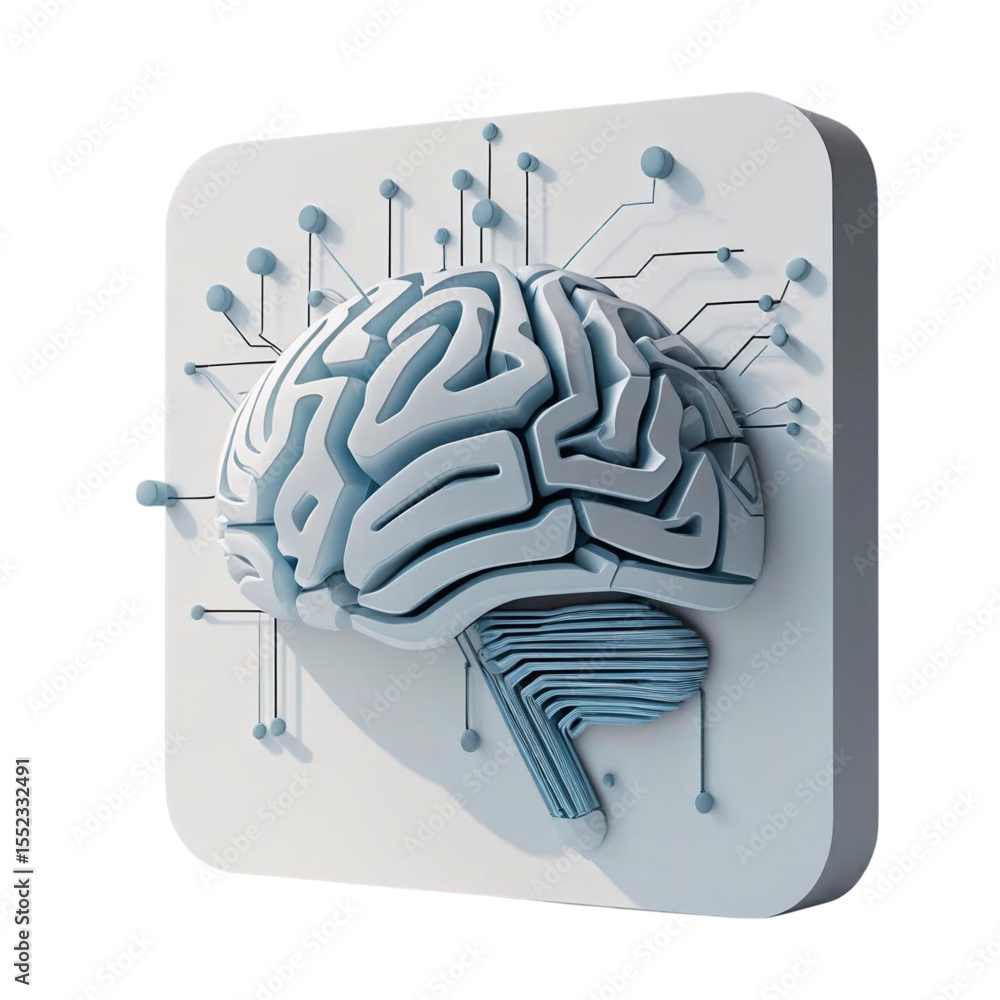 Poster artificial intelligence brain neural network ai technology machine learning deep learning concept re