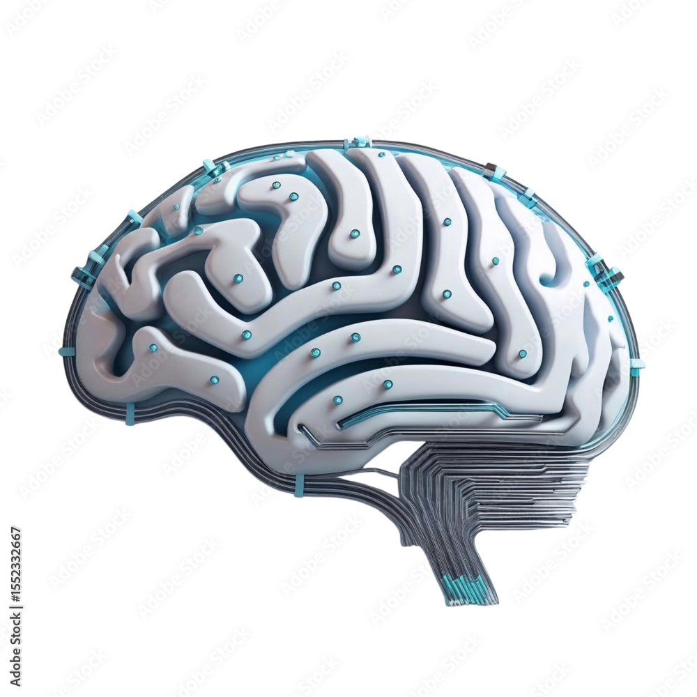 Poster artificial intelligence brain concept for neural network and machine learning technology concept des