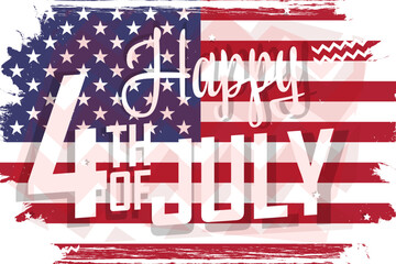 Happy 4th July, grunge usa flag