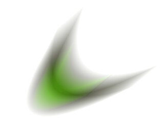 Abstract green and grey layered shape with smooth gradients on a dark background